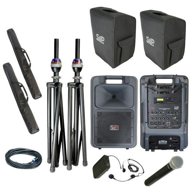 Sound Projections SM-5 Deluxe 123-channel headset & handheld wireless & Bluetooth/MP3 pkg w/comp speaker, SM5-HBM-HHBTDLX