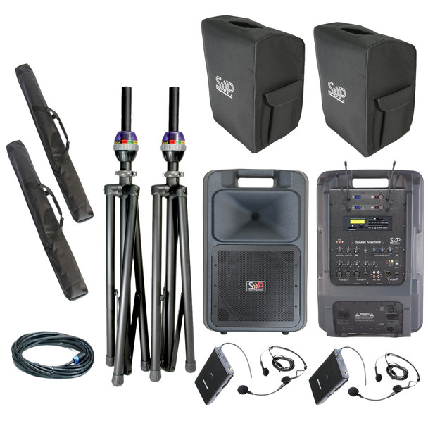 Sound Projections SM-5 Deluxe Dual 60ch Digital headset wireless Bluetooth/MP3 w/com speaker, SM5D-HBM-HBMBTDLX