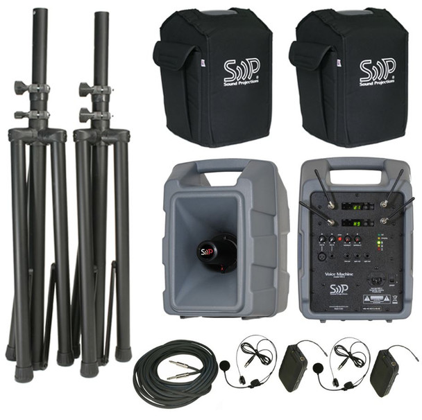 Sound Projections VM-2 Dual Deluxe Body-Pack, Headset package with companion speaker, VM2-HBM-HBMDLX