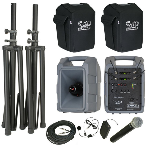 Sound Projections VM-2 Deluxe 123-channel Handheld and Headset package with companion speaker, VM2-HBM-HHDLX