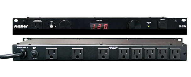 Furman 15A Standard Power Conditioner W/Lights & Digital Volt Meter, 9 Outlets, 1RU, 6Ft Cord, M-8DX