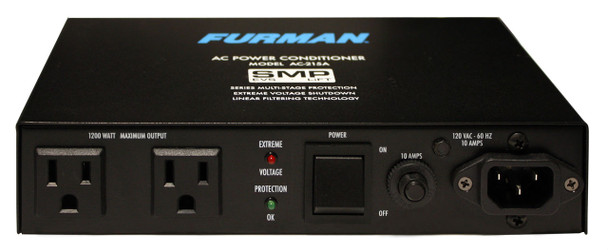 Furman 15A Advanced Power Conditioner, 2 Outlets, SMP W/Auto Reset EVS, 3.3 Ft Cord, AC-215A
