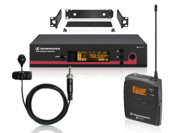 Sennheiser ew 122 G3 (SK100 G3 bodypack, ME 4 cardioid lavalier, EM100 G3 receiver) with GA3 rack-mount kit. (626-668 MHz), EW122G3CC-B