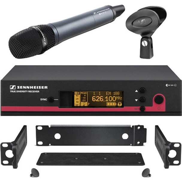 Sennheiser ew 135 G3 (SKM100 G3 handheld with e835 capsule and EM100 G3 receiver) with GA3 rack-mount kit. (626-668 MHz), EW135G3CC-B