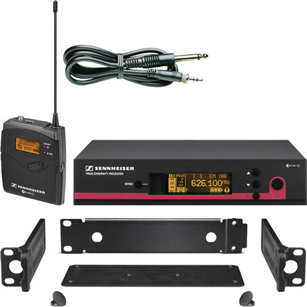 Sennheiser ew 172 G3 (Bodypack transmitter, Ci1 instrument cable, rack-mountable receiver) with GA3 rack-mount kit. (626-668 MHz), EW172G3CC-B