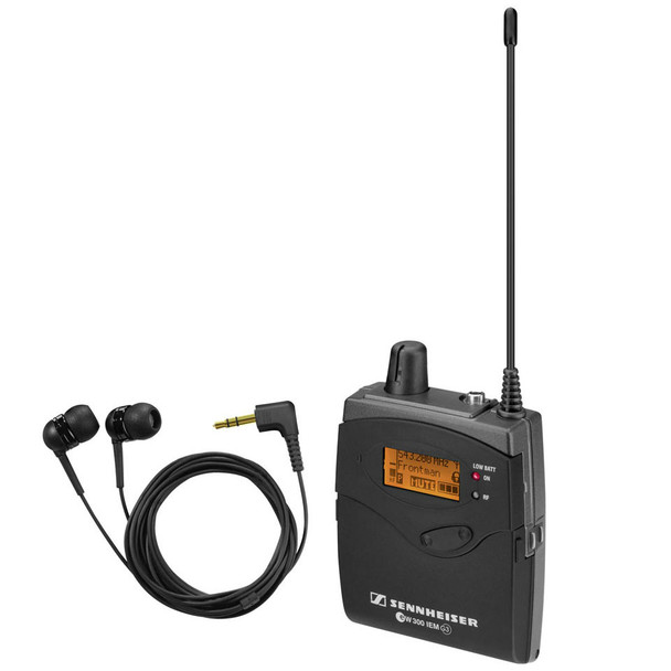 Sennheiser Diversity bodypack receiver with IE4 ear buds (626-668 MHz), EK300IEMG3-B