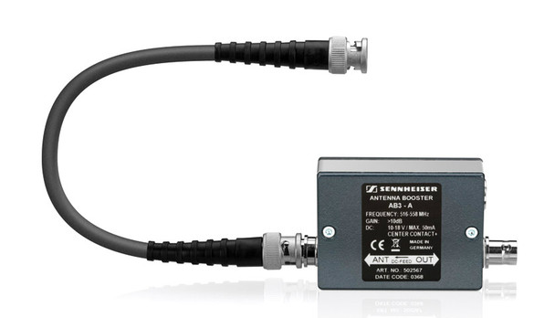 Sennheiser Antenna booster module with +10 dB gain and 42 MHz bandwidth. (516-558 MHz), AB3-A