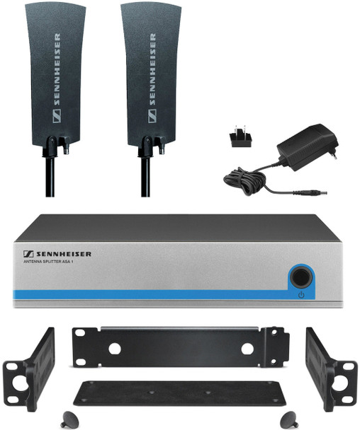 Sennheiser Active antenna splitter kit for four receiver system using omni-directional remote paddle antennas, includes ASA1/NT, (2) A1031-U, GA3, G3OMNIKIT4