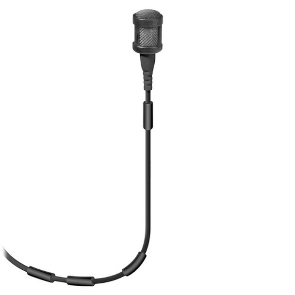 Sennheiser Ultra-miniature omni lavalier with 3.3 mm capsule, reduced sensitivity (5 mV/Pa), ultra-thin cable (1.1 mm) and 3.5mm locking connector and 3.5mm locking connector for evolution wireless . No accessories. (black), MKE1-EW