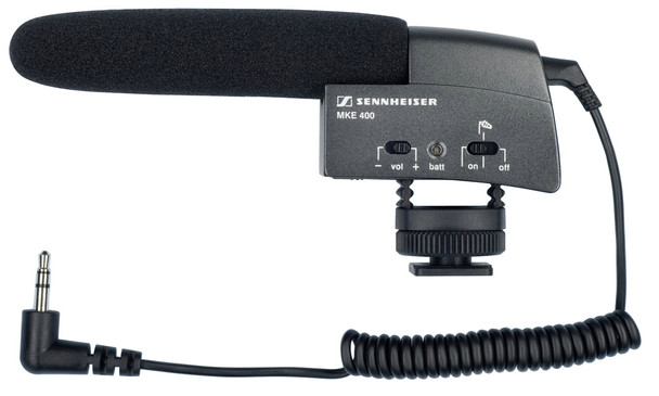 Sennheiser Small shotgun microphone for cameras with a lighting shoe mount and external microphone input, MKE400