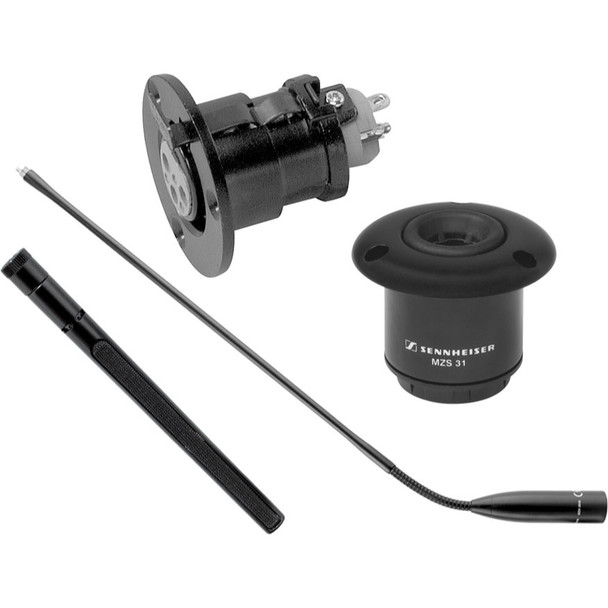 Sennheiser ME36 lobar mini shotgun capsule, MZH3040 gooseneck, MZT30 flange mount and MZS31 shock mount, I40-L