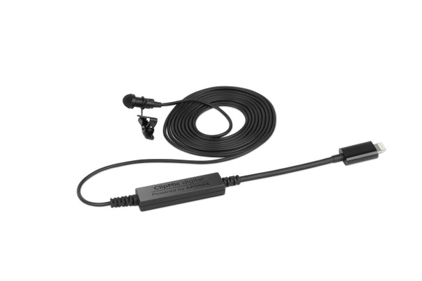 Sennheiser Mobile recording lavalier utilizing a Sennheiser ME 2 omni capsule, Apogee 24 bit/96 kHz digital connection to iPhone, iPad or iPod touch, and an Apple Mfi certified Lightning connector, ClipMic digital