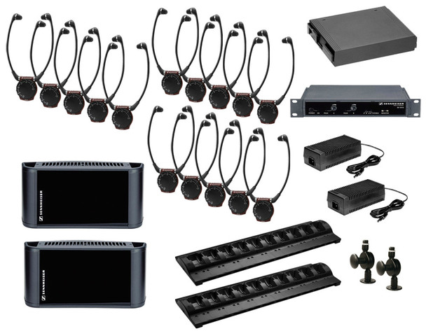 Sennheiser 2.3/2.8 MHz infrared system package to cover 12,500 sq ft in dual channel mode, SI1015-12500DUAL