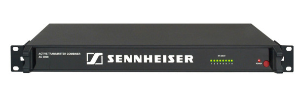 Sennheiser Active broadband antenna combiner, customized for use with Tourguide 2020. Combones up to eight transmitters to one antenna, 1RU, does not reqire additional power supply. Custom modified for use with SR2020-D-US, AC3000CUSTOM
