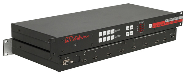 Hall Research 4x4 HDMI Matrix Switch with RS232 Control, HSM-04-04