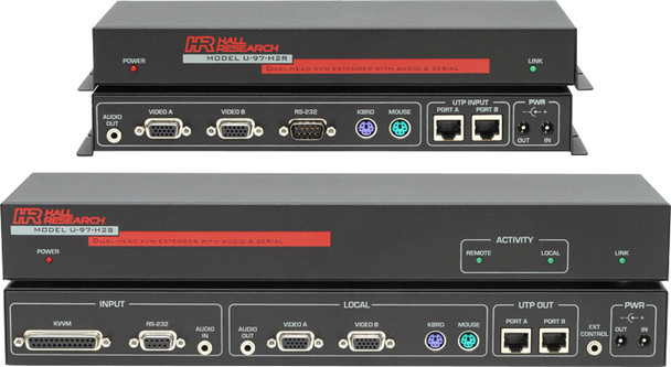 Hall Research Dual Video Head KVM and Audio and Serial over UTP extension, U97-H2