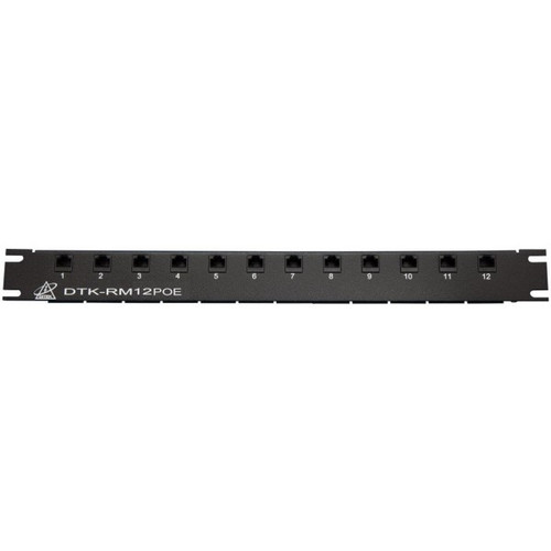 DITEK Rack mount PoE surge protector, DTK-RM12POES