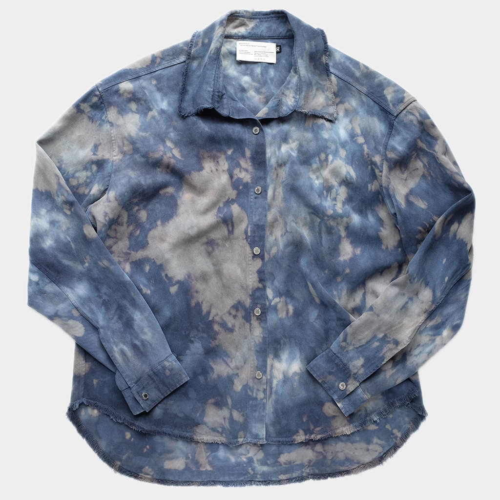 per-piece dye overshirt deep water