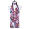 Pretty White Floral Cotton Viscose Scarf