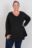 Plus Size Black Long Sleeve Swing Top