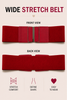 Plus Size Red Gold Buckle Stretch Belt