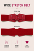 Plus Size Red Buckle Stretch Belt