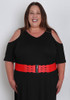 plus size Red Plaited Stretch Belt
