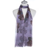 Lilac Swirling Trees Cotton Viscose Blend Scarf