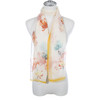 Gold Floating Florals Chiffon Scarf