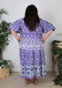 Plus Size Hand Block Printed Purple Boho Dress