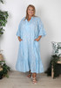 Plus Size Blue Holiday Boho Dress