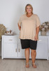 Plus Size Latte Curved Hem Top