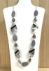 Black And Silver Tonal Linked Necklace