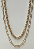 Gold Chain And Rope Link Necklace