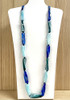 Ombre Blue Tones Twisted Tubes Resin Necklace