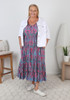 Plus Size Pink Paisley Lotus Boho Long Sleeve Dress