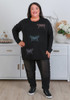 plus size black  wash fitted jeans