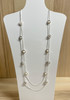 Silver And Pearl Double Strand Necklace