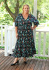 plus size colourful paisley long sleeve dress