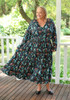 plus size colourful paisley long sleeve dress