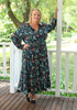 plus size colourful paisley long sleeve dress