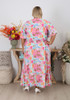Plus Size Pretty Pink Short Sleeve Abstract Dress