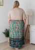 Plus Size Aqua And Pink Floral Skirt