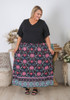 Plus Size Black Floral Skirt