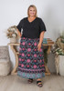 Plus Size Black Floral Skirt