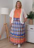 Plus Size Blue Patterned Skirt
