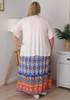 Plus Size Blue Patterned Skirt