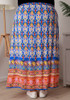 Plus Size Blue Patterned Skirt