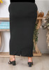 Plus Size Long Black Stretch Skirt