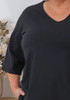 Black V Neck Short Sleeve Top